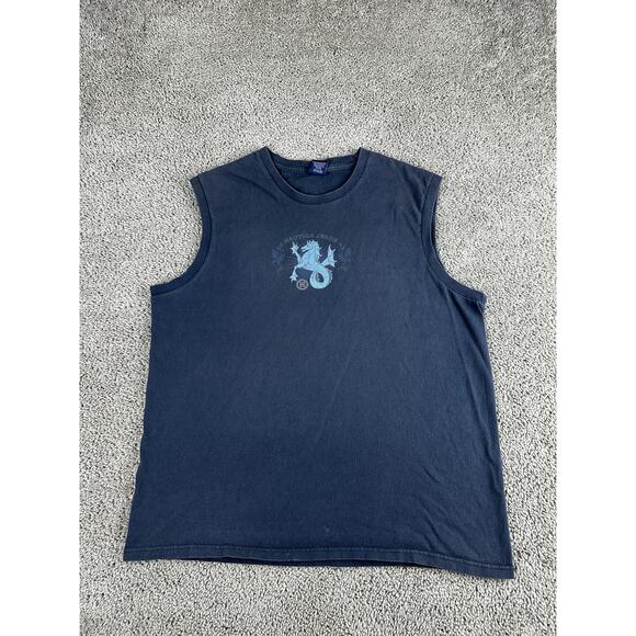 Vintage Nautica Jeans Shirt Mens XL Blue Sleeveless Muscle Tee Made USA 90s - Picture 1 of 9